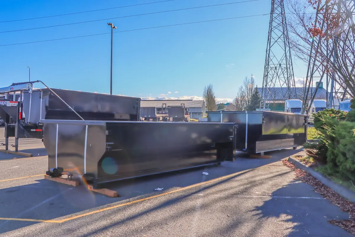 Roll-off dumpster ready for waste disposal at job site for Commercial Dumpster Rental in Windsor